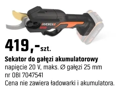 Sekator do gałęzi akumulatorowy promocja w OBI