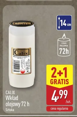 Wkład olejowy 72 h Calix promocja w Aldi