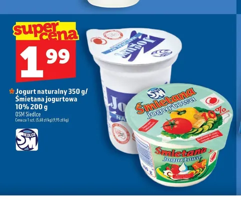 Jogurt naturalny OSM Siedlce promocja w TOPAZ