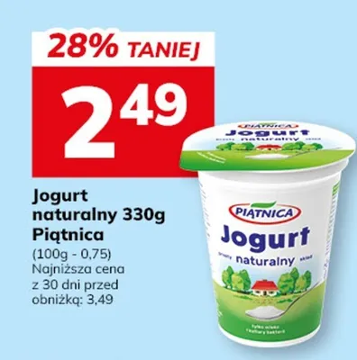 Jogurt naturalny Piątnica promocja w Hitpol