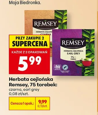 Herbata cejlońska Remsey czarna promocja w Biedronka