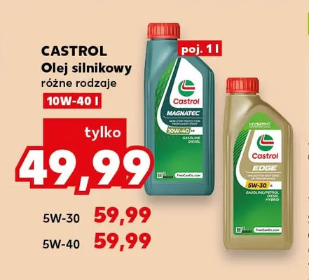 Olej silnikowy Castrol 5W-40 promocja w Kaufland