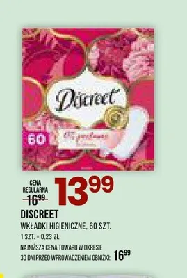 Wkładki higieniczne Discreet promocja w Drogerie Natura