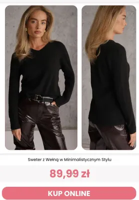 Sweter z wełną w minimalistycznym stylu Renee promocja w Renee