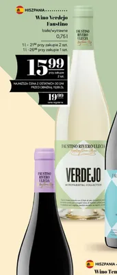 Wino Verdejo Faustino białe wytrawne hiszpańskie promocja w POLOmarket