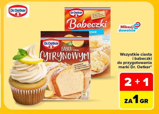 Ciasta i babeczki do przygotowania marki Dr. Oetker promocja w Carrefour Market