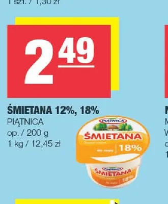 Śmietana 18% Piątnica promocja w SPAR