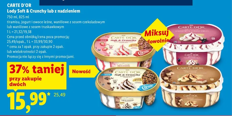 Lody tiramisu Carte D'Or promocja w Lidl