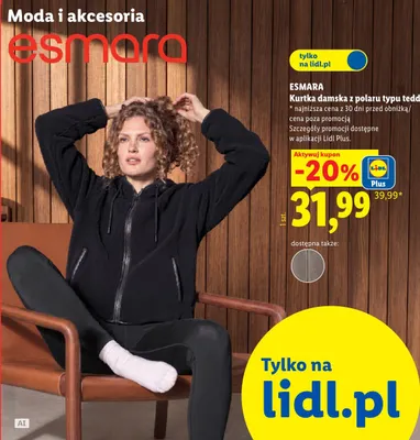 Kurtka damska z polaru typu teddy Esmara promocja w Lidl