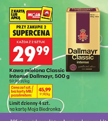 Kawa mielona Classic Intense Dallmayr promocja w Biedronka