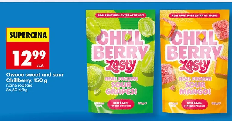 Owoce sweet and sour Chillberry Sour Grapes promocja w Biedronka