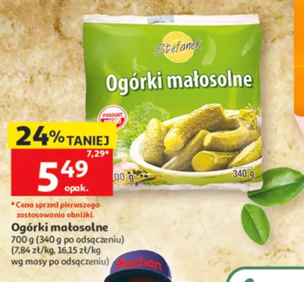 Ogórki małosolne Stefanek promocja w Auchan
