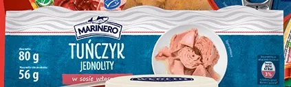 Tuńczyk jednolity w sosie własnym Marinero promocja w Biedronka