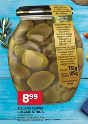 Zielone oliwki greckie Athina drylowane promocja w Stokrotka