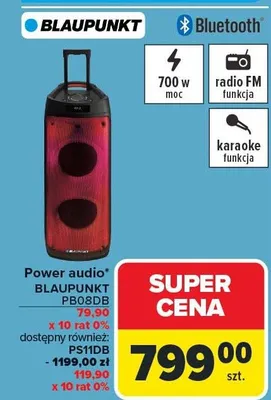 Głośnik Power audio+ BLAUPUNKT PB08DB promocja w Carrefour