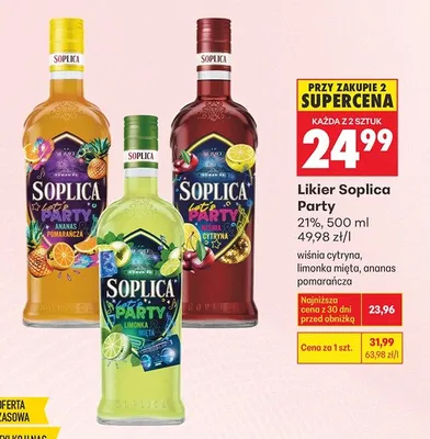 Likier Soplica Party wiśnia cytryna promocja w Biedronka