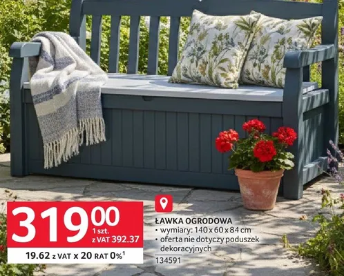 Ławka z pojemnikiem 140x60x84cm promocja w Selgros