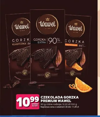 Czekolada gorzka Klasyczna 70% Premium Wawel promocja w Stokrotka