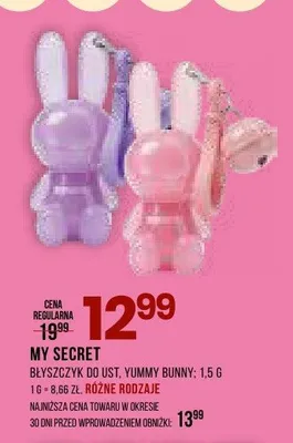 Błyszczyk do ust Yummy Bunny MY SECRET promocja w Drogerie Natura