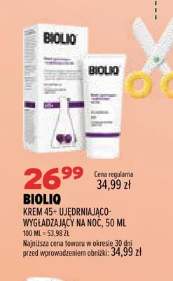 Krem 45+ ujędrniająco-wygładzający na noc Bioliq promocja w Drogerie Natura