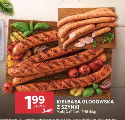 Kiełbasa głogowska z szynki Madej & Wróbel promocja w Stokrotka