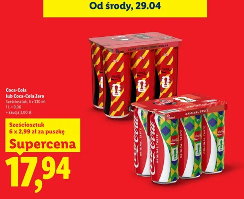 Napój gazowany Coca-Cola Zero promocja w Lidl