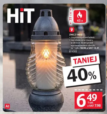 Znicz z wymiennym wkładem promocja w Selgros
