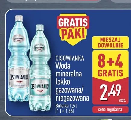 Woda mineralna lekko gazowana Cisowianka promocja w Aldi