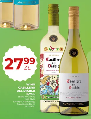 Wino Casillero del Diablo Sauvignon Blanc białe wytrawne Chile promocja w Duży Ben