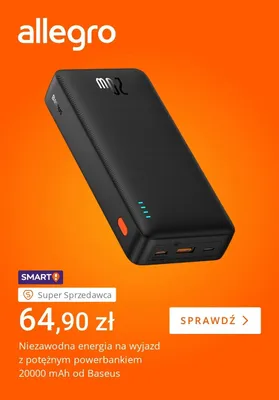 Powerbank Baseus 20000mAh promocja w Allegro