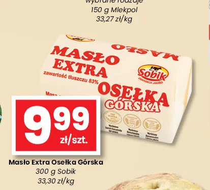 Masło Extra Osełka Górska Sobik promocja w emma MARKET