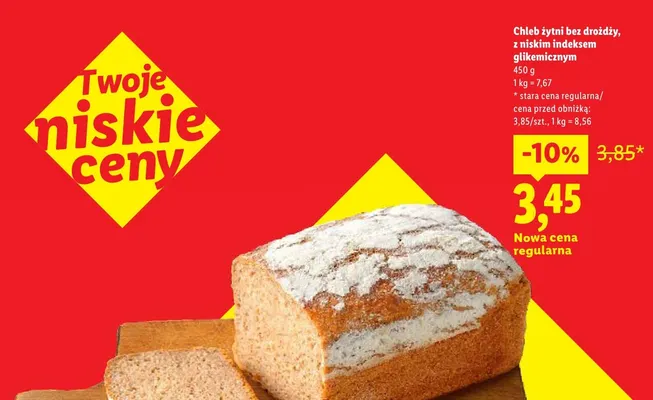 Chleb żytni bez drożdży z niskim indeksem glikemicznym promocja w Lidl