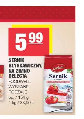 Sernik błyskawiczny na zimno Delecta promocja w SPAR