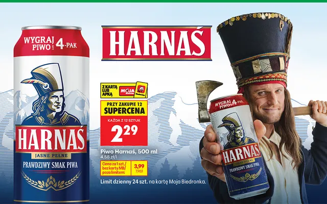 Piwo Harnaś promocja w Biedronka