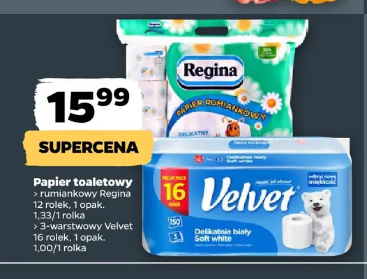 Papier toaletowy rumiankowy Regina promocja w Netto