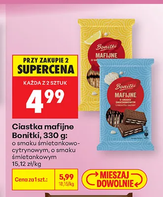 Ciastka mafijne Bonitki o smaku śmietankowo-cytrynowym promocja w Biedronka