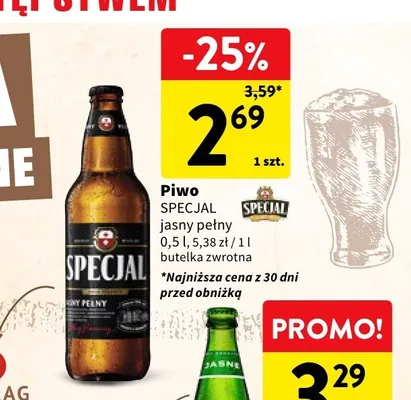 Piwo Specjal jasny pełny promocja w Intermarche