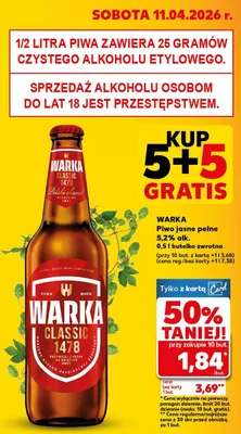 Piwo jasne pełne 5,2% alk. promocja w Kaufland
