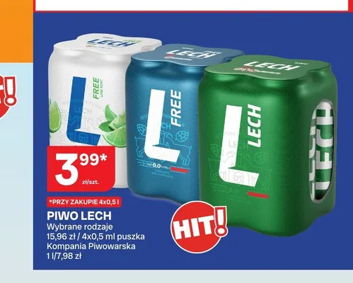 Piwo Lech Premium 4-pak promocja w Chorten