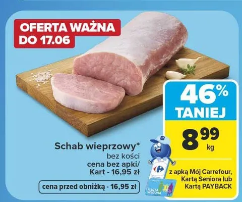 Schab wieprzowy bez kości promocja w Carrefour