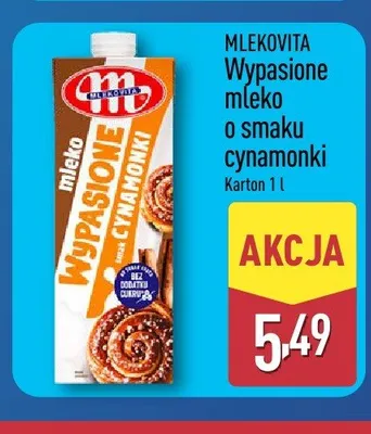 Wypasione mleko o smaku cynamonki Mlekovita promocja w Aldi
