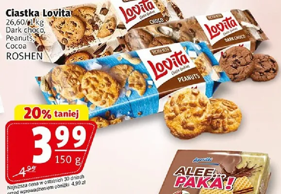 Ciastka Lovita rozne rodzaje 150g promocja w Prim Market