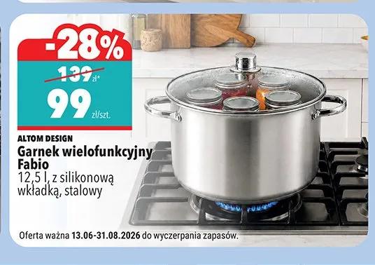 Garnek wielofunkcyjny Altom Design Fabio 12,5 l z silikonową wkładką promocja w Biedronka