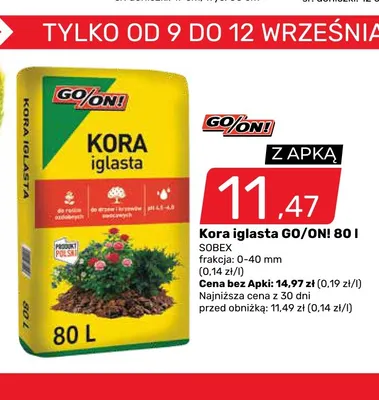 Kora iglasta GO/ON! 80 l promocja w Bricomarche