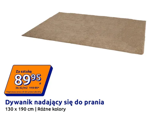 Dywanik nadający się do prania 130x190 cm promocja w Action