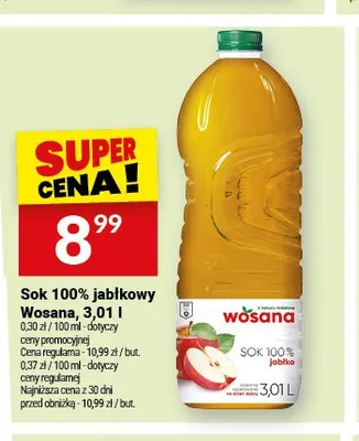 Sok 100% jabłkowy Wosana promocja w Twój Market