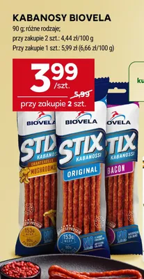 Kabanosy różne rodzaje Biovela promocja w Stokrotka