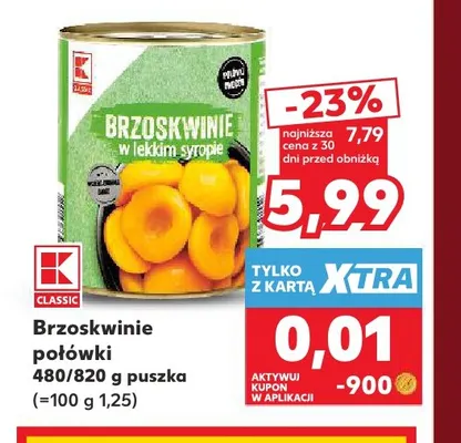 Brzoskwinie połówki K-Classic promocja w Kaufland