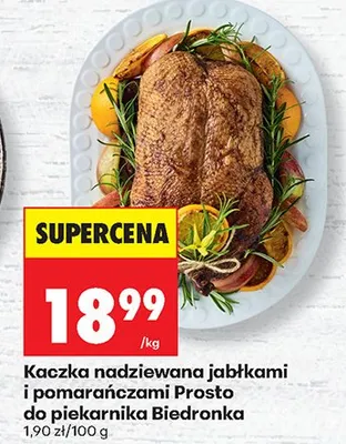 Kaczka nadziewana jabłkami i pomarańczami prosto do piekarnika promocja w Biedronka