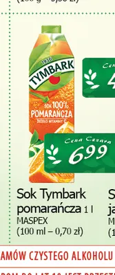Sok Tymbark pomarańcza promocja w CEZAR Delikatesy